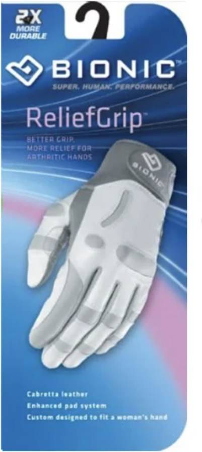 Bionic Reliefgrip Gigt Dame Golfhandske - Hvid - Højre - Str. Xl