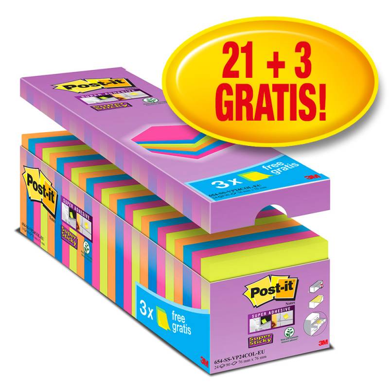 Post-It Super Sticky Notes 76 X 76 Cm. 24 Blokke