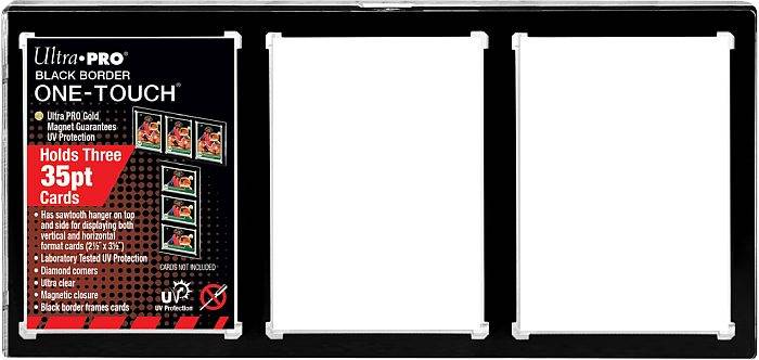Ultra Pro One-Touch Magnetic Holder - 3-Card Frame - Black Border Standard Size (2,5" X 3,5") 35pt Uv - Sleeves #15113-Uv - !kort Tilbehã¸r
