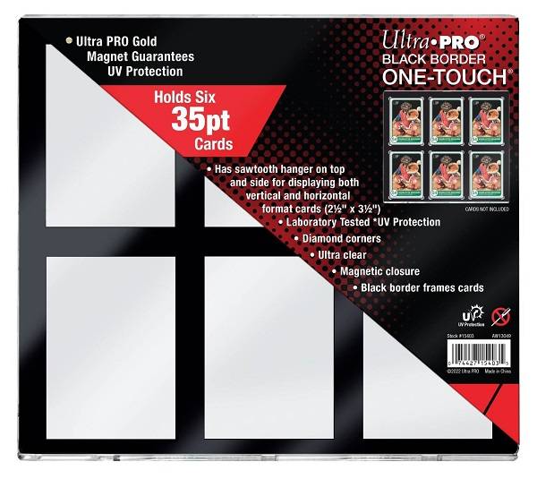 Ultra Pro One-Touch Magnetic Holder - 6-Card Frame - Black Border Standard Size (2,5" X 3,5") 35pt Uv - Sleeves #15403-Uv - !kort Tilbehã¸r