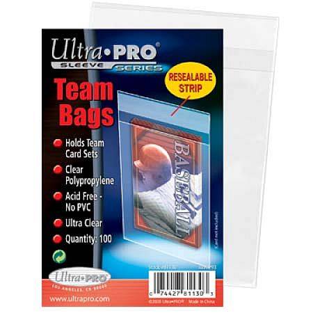 100 Lommer - Ultra Pro Team Bag Sleeves (til Opbevaring I Top Loaders!) - Sleeves #81130 - !kort Tilbehã¸r