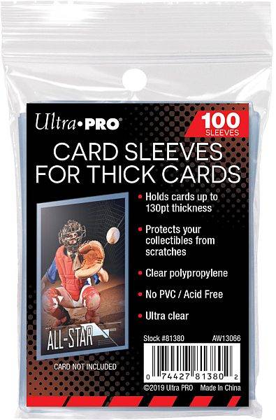 100 Lommer - Ultra Pro Thick Soft Sleeves/Penny Sleeves (130pt) (blã¸de Lommer, God Til Opbevaring I Mapper!) (clear/Transparent/Gennemsigtig) - Sleeves #81380 - !kort Tilbehã¸r