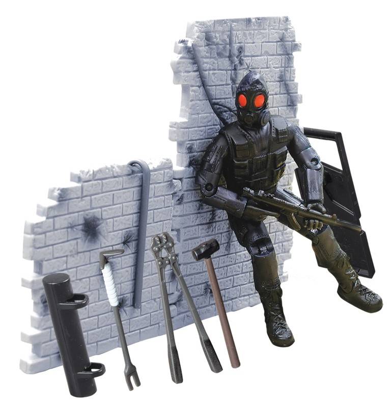 S.w.a.t. Action Figur  + Hund + Afspærring 1:18 - World Peacekeepers