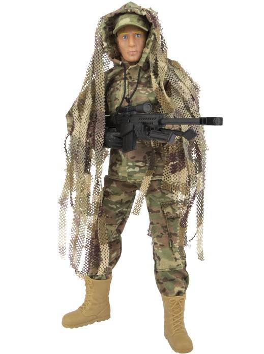 Sniper Desert Militær Action Figur 30,5cm Med Tilbehør - World Peacekeepers