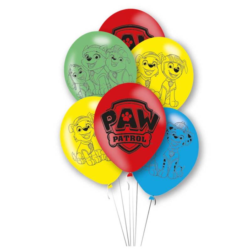Paw Patrol Balloner 6 Stk. - Ass. Farver - Festkassen