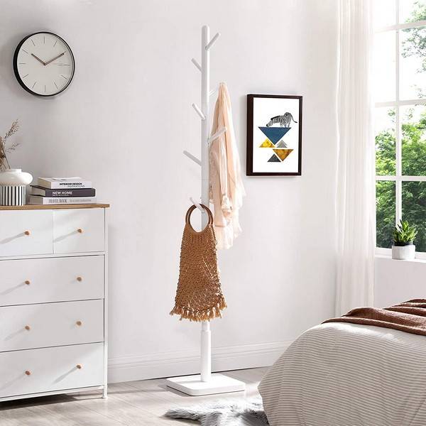 Stumtjener I Hvid Træ - Frakke Stativ Til Entre - 30x30x175 - Entremøbler Og Garderobe > Stumtjenere - Daily-Living - Song
