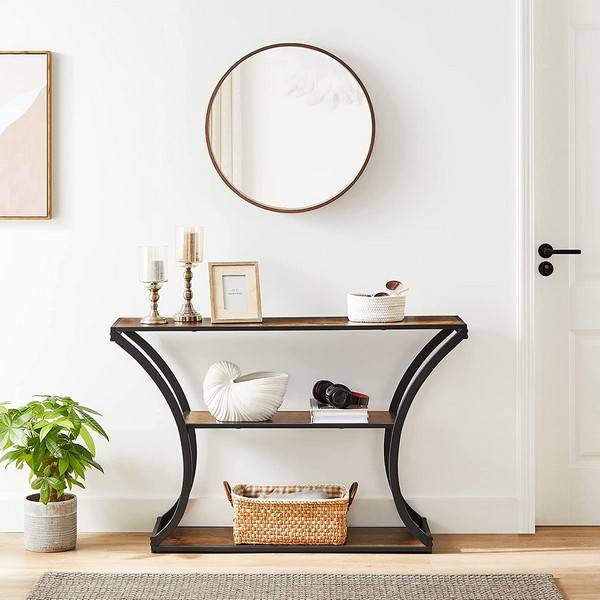 Konsolbord I Industrielt Design Med Buede Ben - Rustik Brun - Borde > Sideborde - Daily-Living - Song