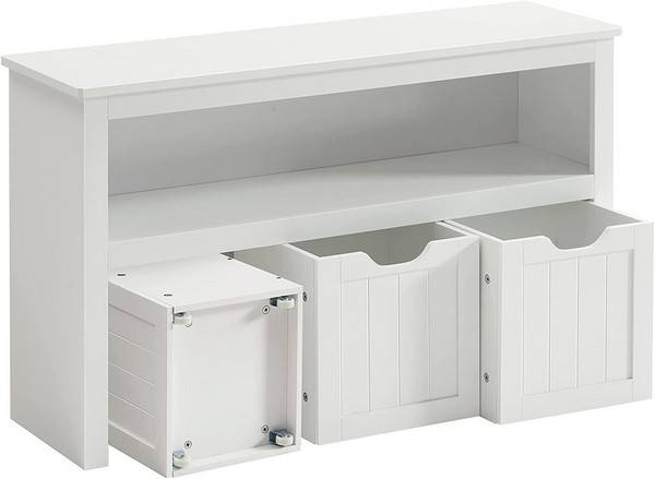 Lille Kommode Med Hylder Og Kasse Til Opbevaring - Hvid 102x30x60 - Kommoder Og Skænke - Daily-Living - Song