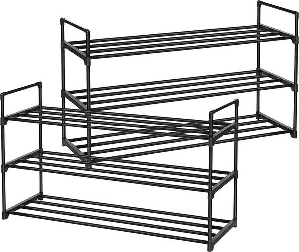 Skoreol Med 6 Hylder - Sæt Med 2 X 3 Hylder - Sort 92 X 30 X 54 - Reoler Og Hylder > Skoreoler Og Skostativer - Daily-Living - Song