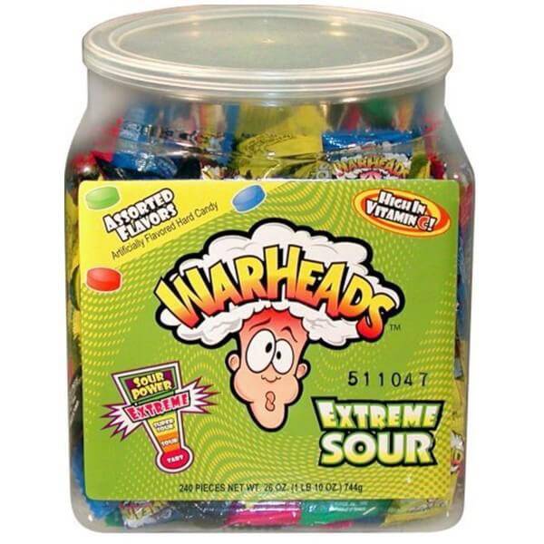 Warheads Extreme Sour Assorted Tub Hard Candy