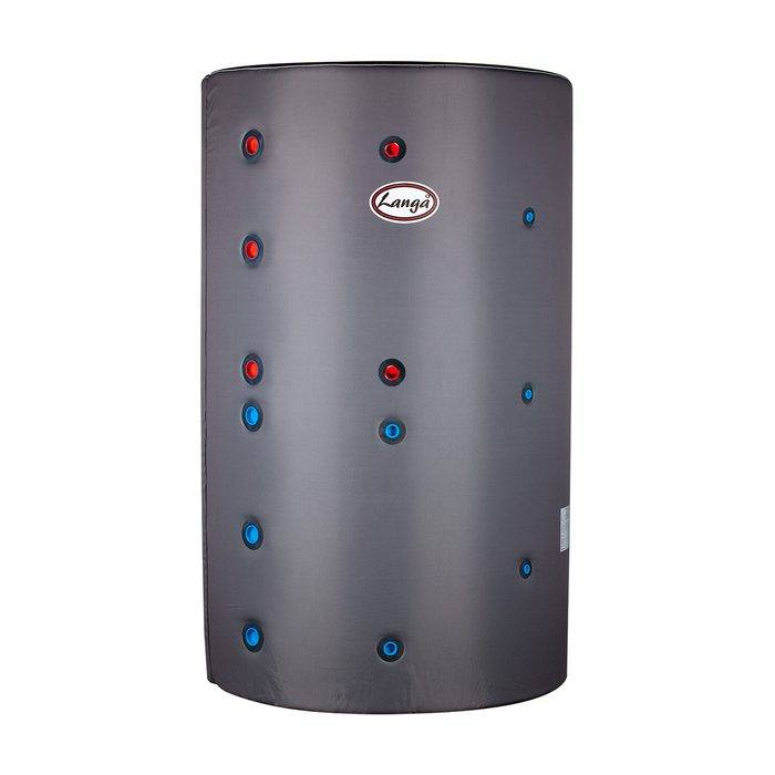 Isoleret Akkumuleringstank Med Sol- Og Sanitetsspiral - 1000 Liter - Langå