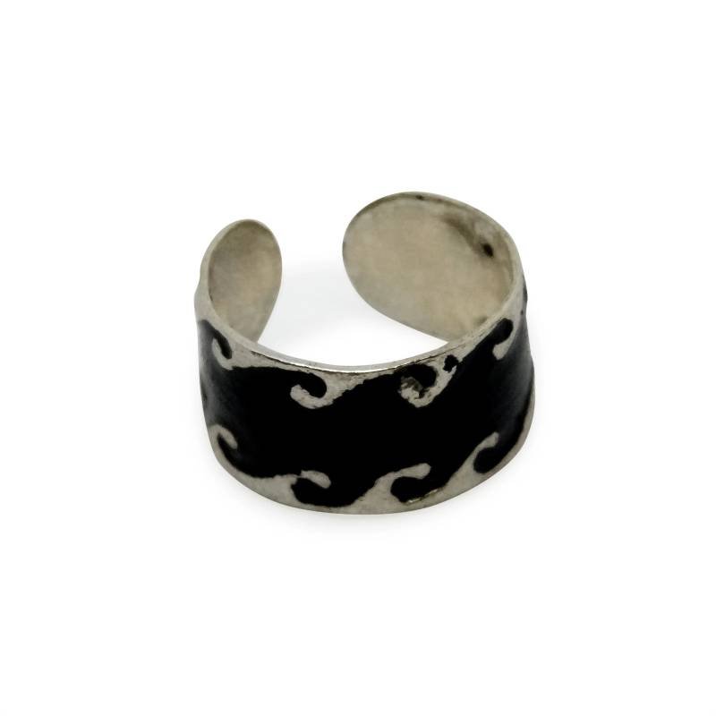 øreringe, Earcuff Sorte Bølger, Sterlingsølv - Beadhouse Of Copenhagen