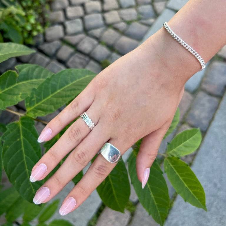 Armbånd, Panser Facet Kæde, Sterlingsølv, 16-19 Cm/3,5 Mm - Spain