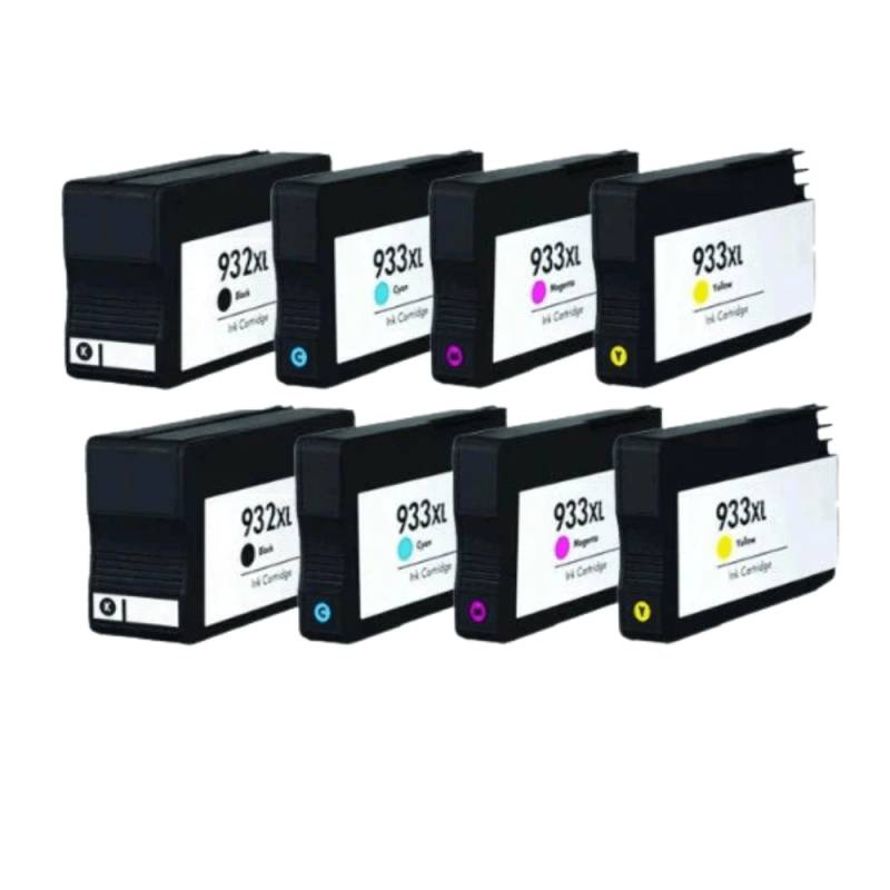 Pakke Sæt Hp 932xl / 933xl  2 X 4 Farver Bk-C-M-Y  Kompatibel  154 Ml - Inkpartner Aps