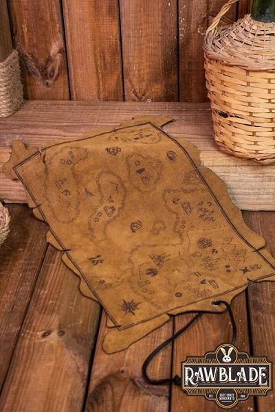 Explorer Map, Split Leather - Rawblade - One Size - Live Rollespils Tilbehã¸r - !live Rollespil - Iron Fortress