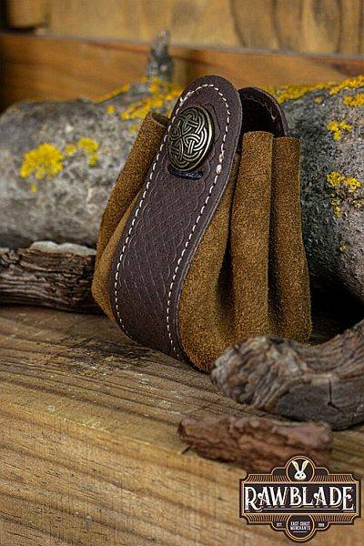 Wanderer Pouch Big (splitleather) - Brown - Rawblade - One Size - Live Rollespils Pung - !live Rollespil - Iron Fortress