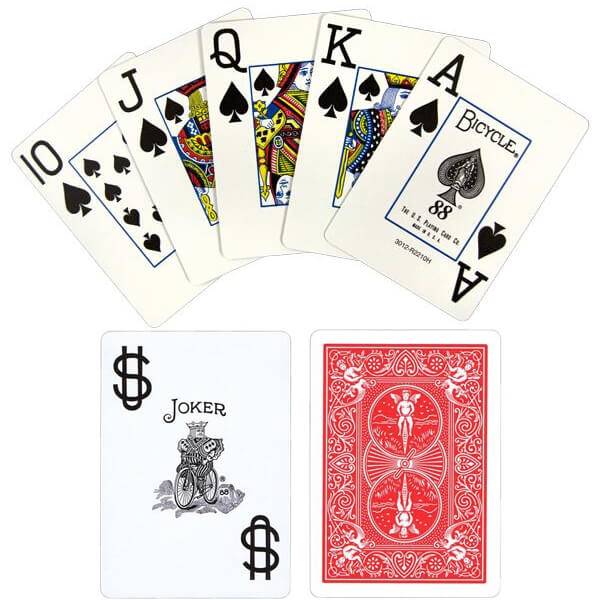 Bicycle Rider Back Jumbo, Rød - Us Playingcard Company