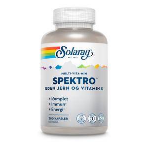 Solaray Spektro Multi-Vita-Min Uden Jern Og Vitamin K, 200kap.