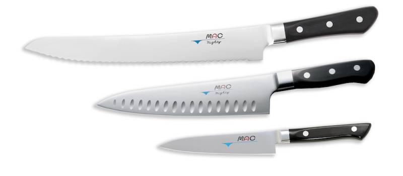 Mac Professionel Knivsæt M. 3 Knive (kokkekniv, Utility Og Brødkniv) - Mac Knive