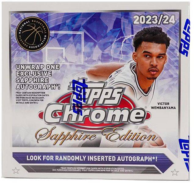Topps Chrome Basketball 2023-24 - Sapphire Edition Booster Display - 1 Box Med 8 Pakker - !andre Sportskort & Stickers