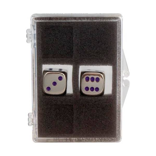 2 Stk. Metal Terninger (15mm - Lilla øjne) - Koplow