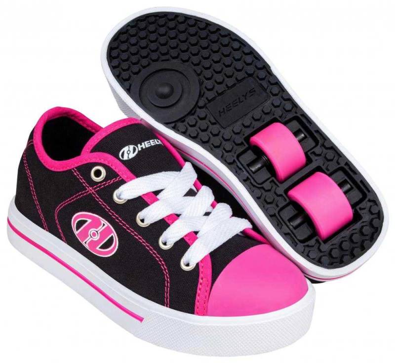 Heelys Classic X2 Skate Shoe Sort/Hvid/Hot Pink - Heelys Rullesko