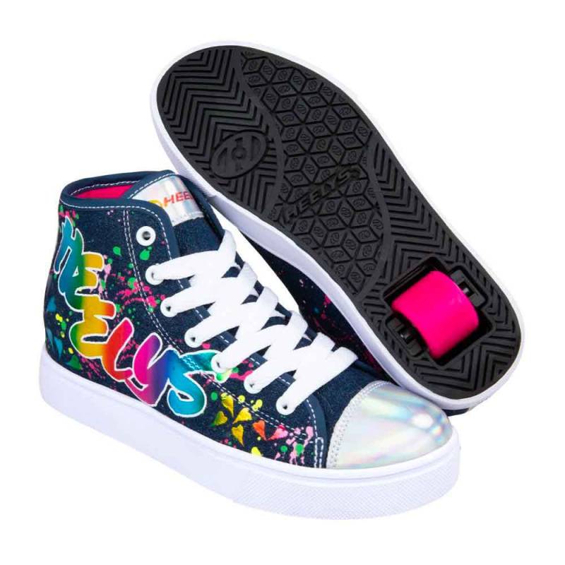 Heelys Veloz Rullesko Denim/Rainbow/Multi Denim - Heelys Rullesko