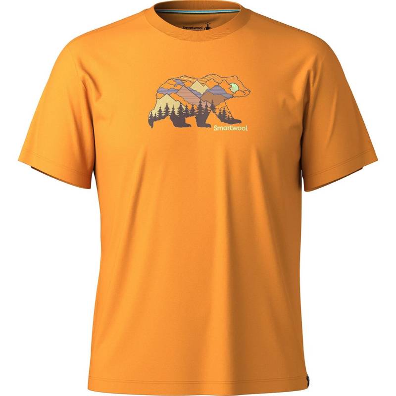 Smartwool Mens Bear View Short Sleeve Graphic Tee (orange (squash) Large)
