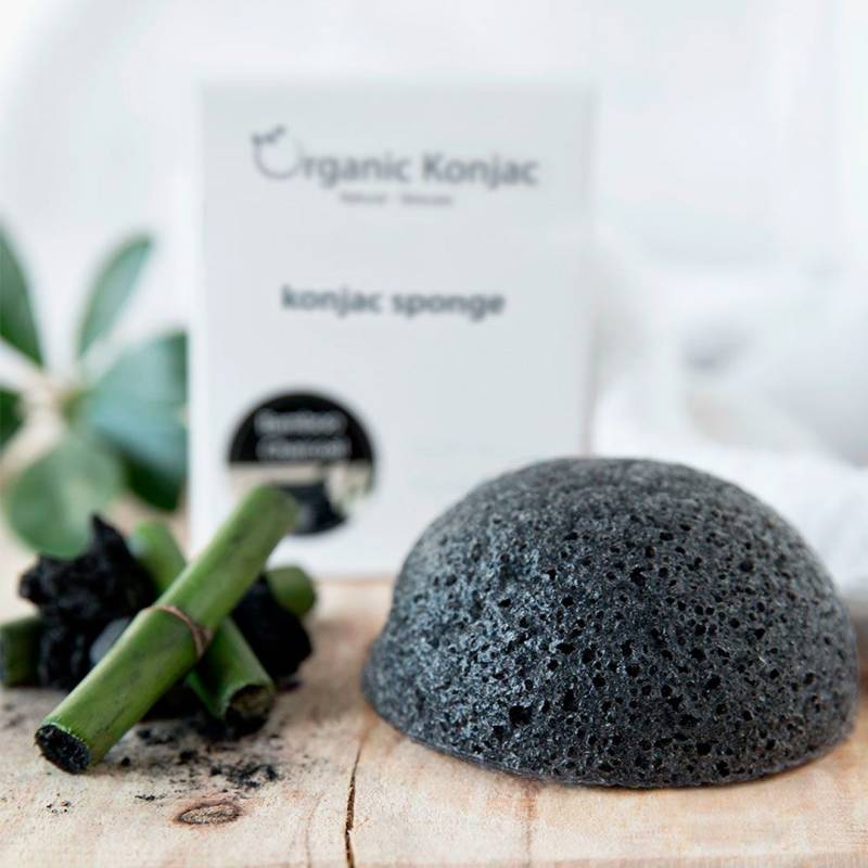 Bamboo Charcoal Ansigtssvamp - Akne Og Uren Hud - Organic Konjac