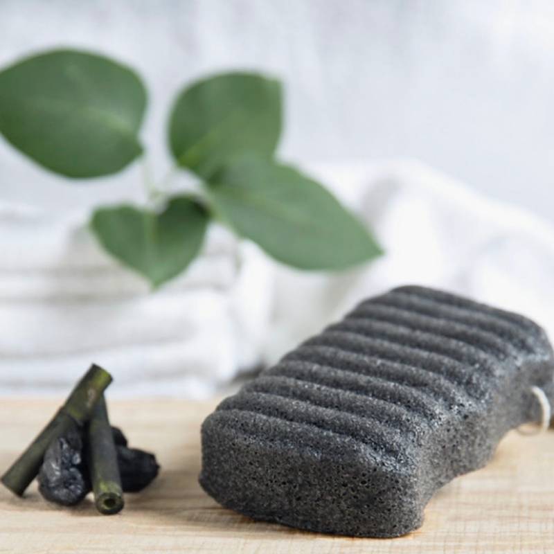 Bamboo Charcoal Kropssvamp - Til Uren Hud - Organic Konjac