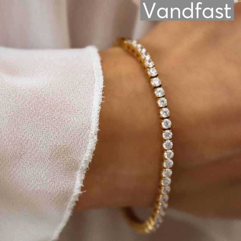 Annebrauner Tennis Petite Armbånd 18k Guldbelagt - 18 Cm - Cab