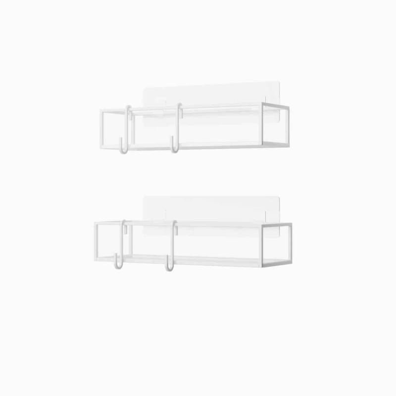 Selvklæbende Hylder I Metal, Sæt Med 2 Stk. (2 Farver) - Hvid - 32,3cm X 11,7cm X 6,3cm - Joanna - Umbra