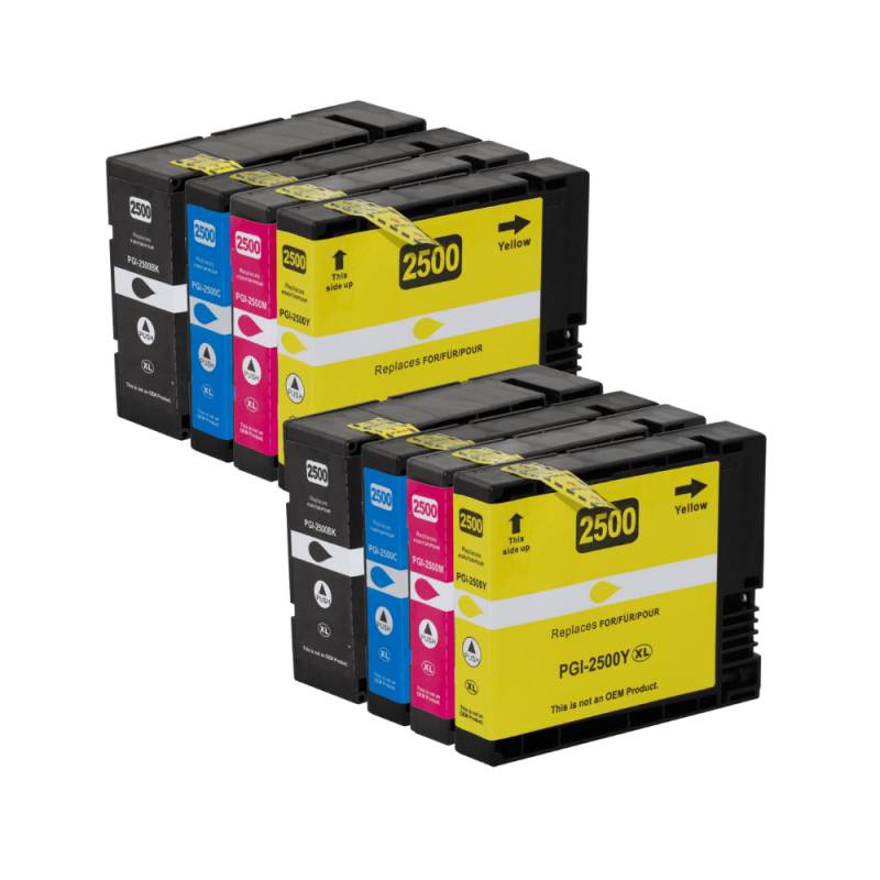 Pakke Sæt Canon Pgi-2500  4 Farver Bk-C-M-Y  Alternativ  130ml - Inkpartner Aps