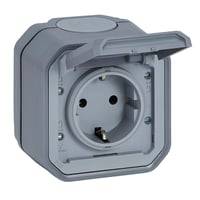 Plexo55 Komplet Schuko Stikkontakt, Autoterminal 16a 2m, Gr - Legrand
