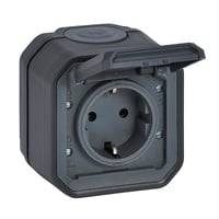 Plexo55 Komplet Schuko Stikkontakt, Auto Terminal, 16a, 2m, Antracit - Legrand