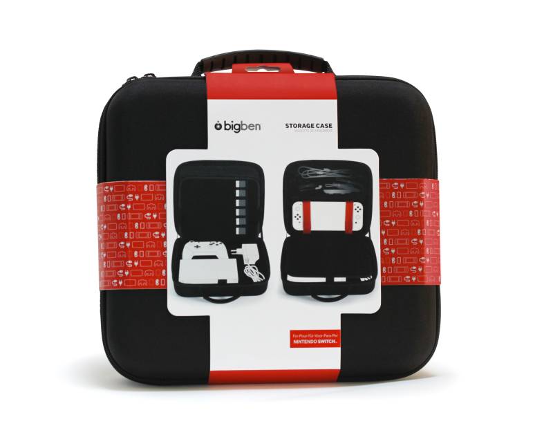 Bigben Opbevarings Etui I Sort Til Switch Inklusiv Docking Station Kompatible Med Switch Lite/Oled - Nacon