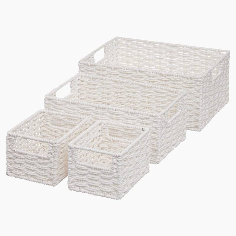 Kurve Af Papir (sæt Med 4 Stk.) - Hvid - 24cm X 32cm X 14cm - Iben - Five