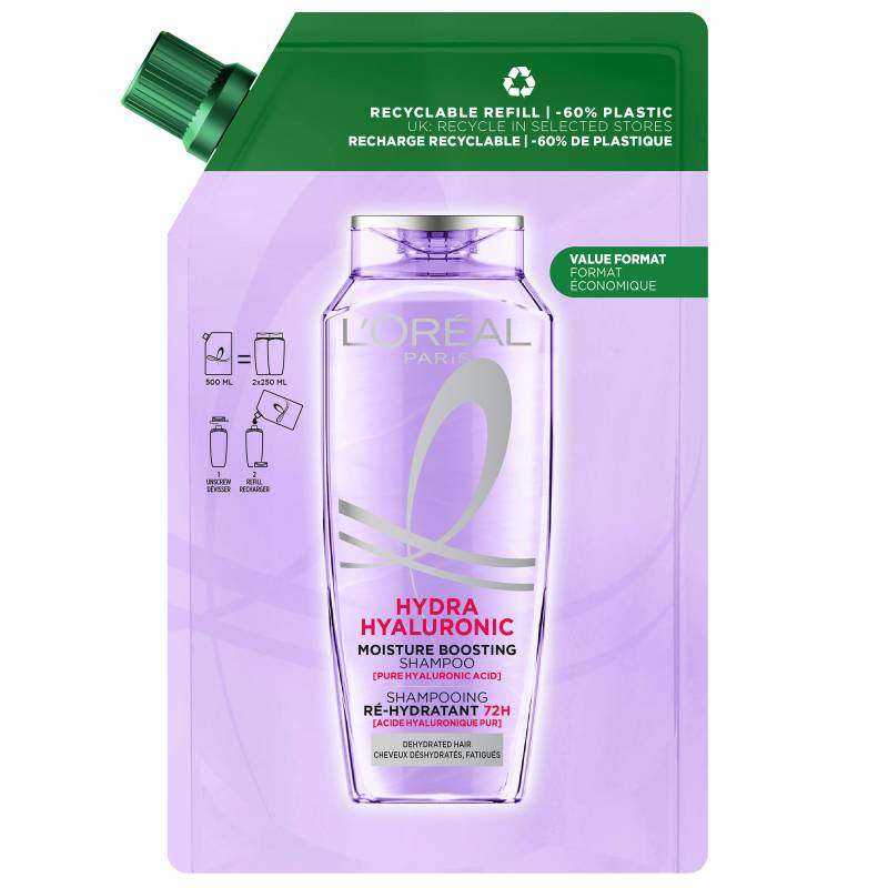 L'oréal Paris Elvital Hyaluron Plump Shampoo Refill 500 Ml