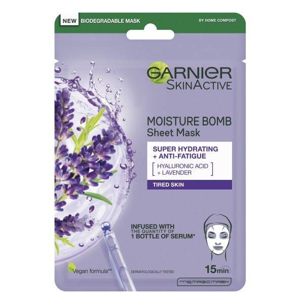Garnier Moisture Bomb Super Hydrating & Anti Fatigue Lavender Tissue Mask 1 Stk