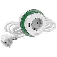 Schneider Electric Unica+ Bordstikkontakt, Enkel + Usb A, Hvid
