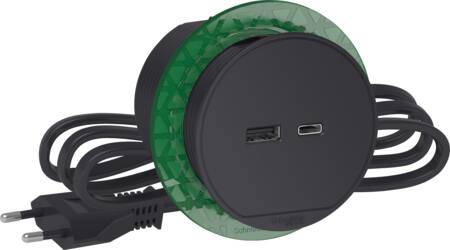 Bord Stikkontakt Enkelt M/Usb Koksgrå - Schneider Electric