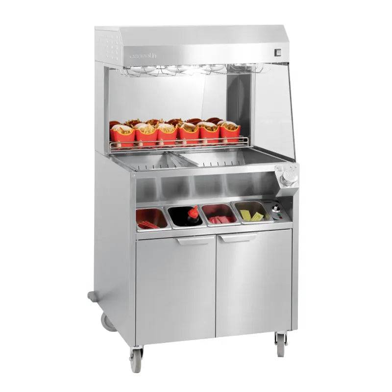 Pommes Frites Varmer Og Opbevaringsstation - Infrarøde Lamper - Med Underbord - 4 X Gn 1/6 - 80 Cm - Casselin
