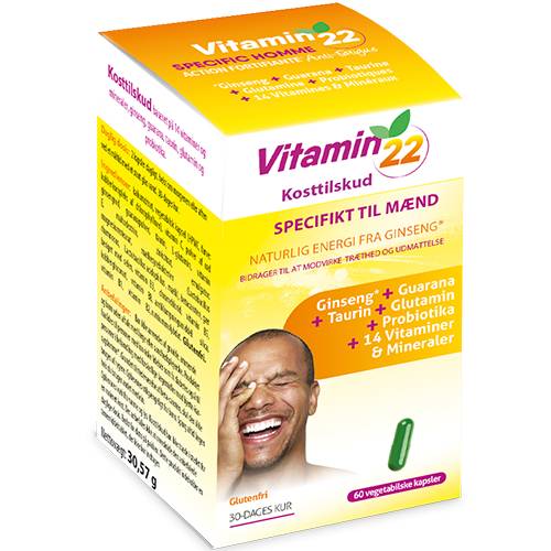 Vitamin22 Kosttilskud Specifikt Til Mænd (60 Kaps)