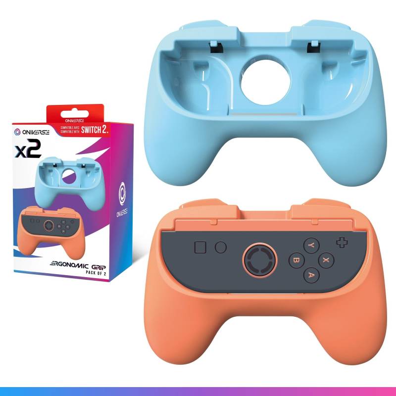 Oniverse Nsw2 Pack Of 2 Ergonomic Grips - Orange/Blue