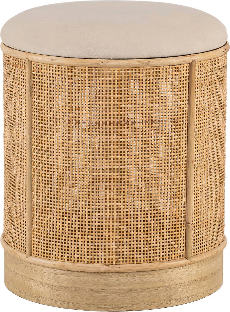 Puf Nordlys Furniture Chuo Håndvævet Rattan Fodskammel ø35ã—h44 Cm Beige Velour