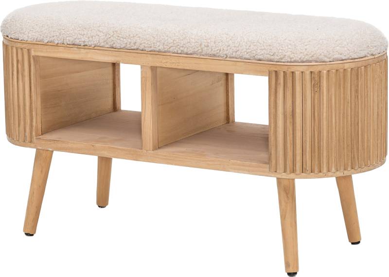 Bænk Til Entré/Siddebænk Nordlys Furniture Isumi Hvid Bouclé Med Opbevaring B90ã—d35ã—h45 Cm