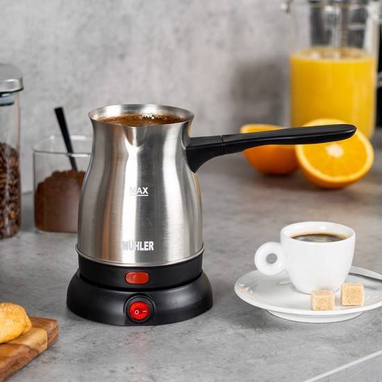 Elektrisk Tyrkisk Kaffekande I Rustfrit Stål Fra Mühler - Hurtig Levering - Gourmetshoppen