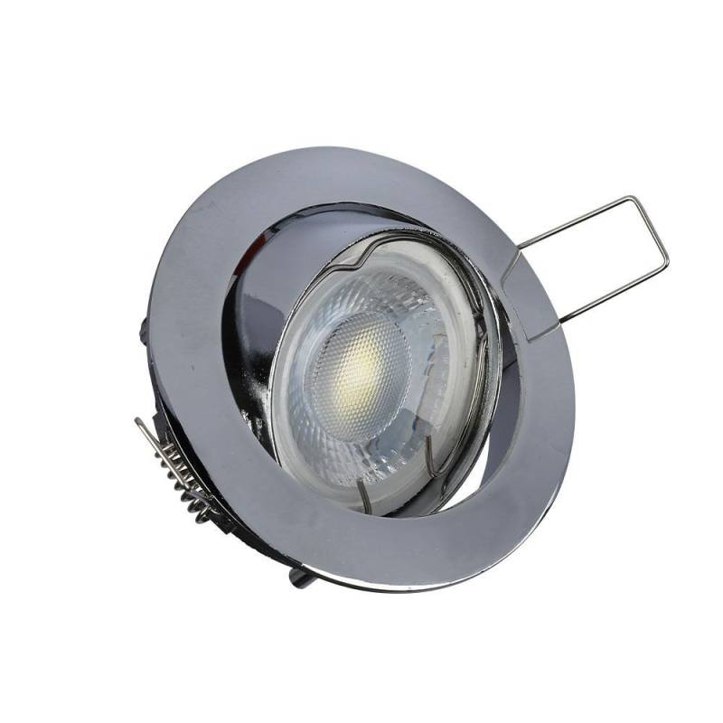 Downlight Kit Uden Lyskilde - Hul: ø7,4 Cm, Mål: ø8,2 Cm, Krom, Vælg Mr16 Eller Gu10 Fatning - Fatning : Uden Fatning - V-Tac