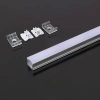 Monteringssæt Med Diffuser Til Led-Stribe - 2000x17.2x14.44mm, Sølv - V-Tac