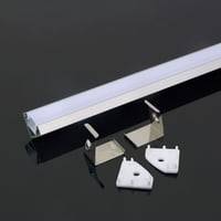 Monteringssæt Med Diffuser - Led-Strips, Hjørne, 2000x19x19mm, Sølv - V-Tac